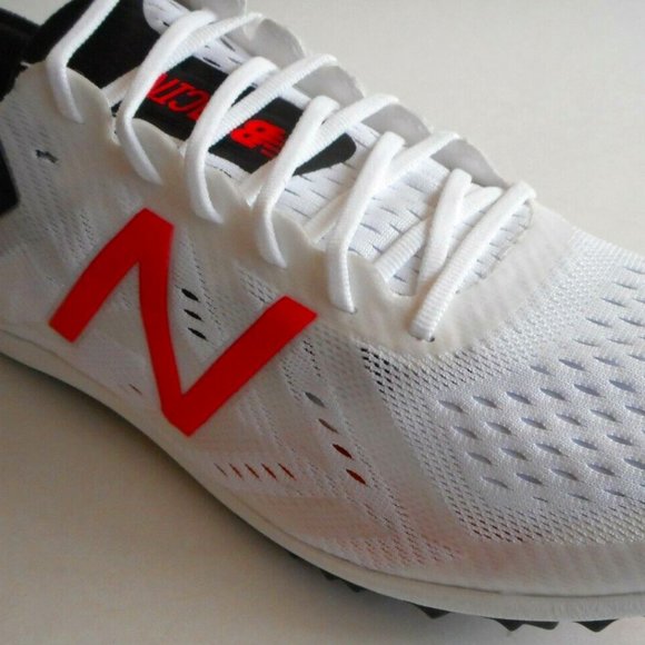 NEW BALANCE LD5000 Men's Size 12 White Red Track Running Spikes Athletic… - Picture 5 of 7
